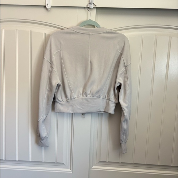 Lululemon Ribbed Softstreme Cropped Jacket bone zip up size 10 - Picture 5 of 8